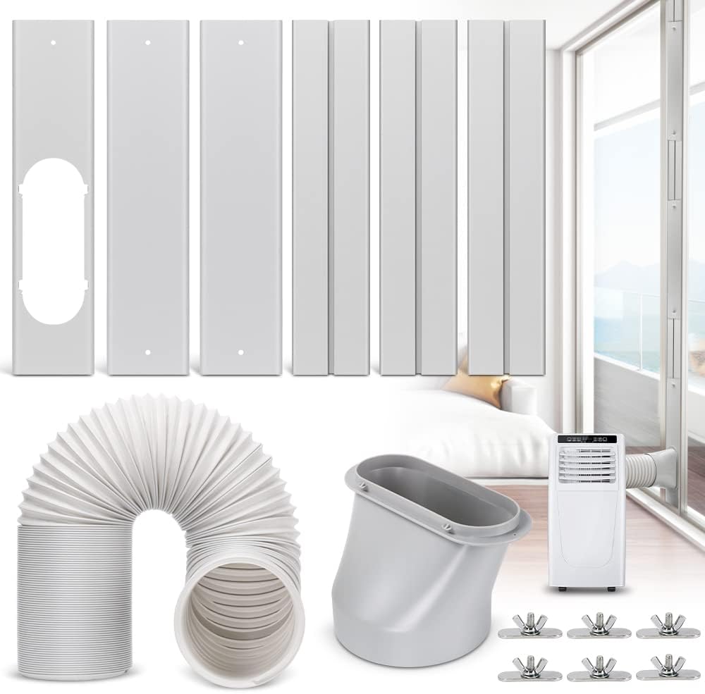 Portable Air Conditioner Window Vent Kit, Adjustable Window Seal with 5.9 Inch Diameter, 78.7 Inch L