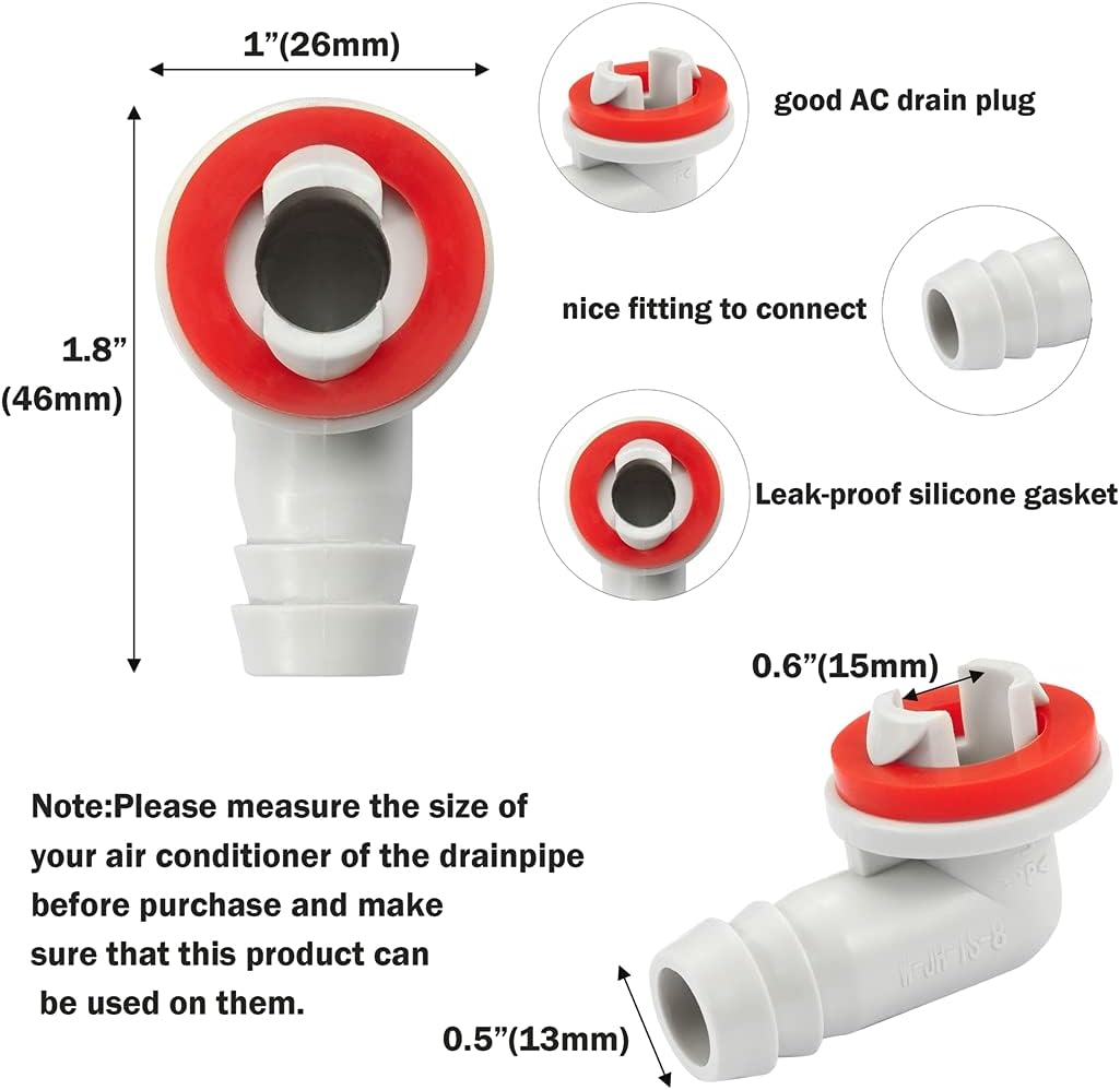 Improved Window Air Conditioner Drain Kit,AC Drain Hose Elbow Fitting(3/5-Inches) & 6Feet Improv