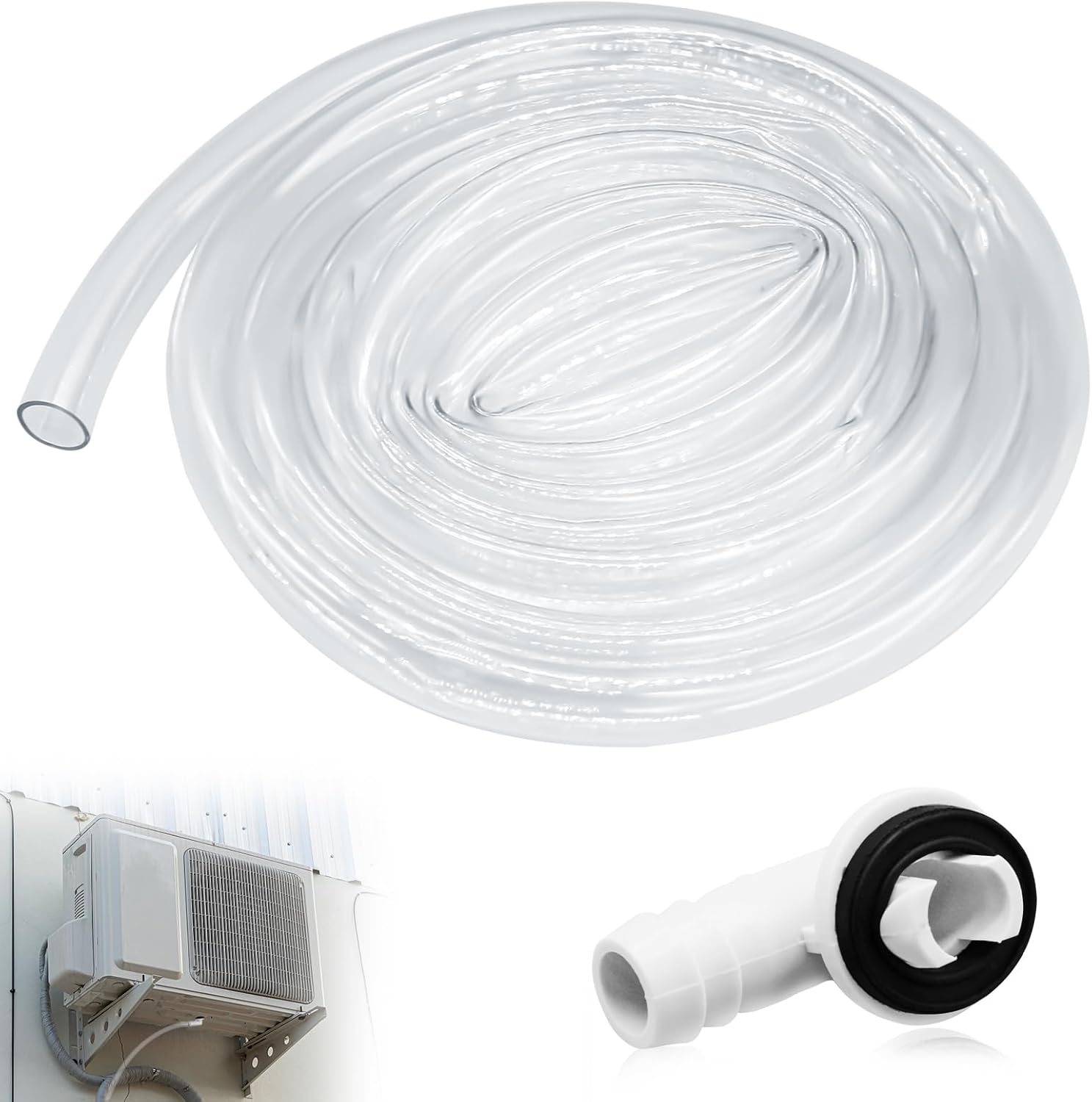 10Ft Portable Air Conditioner Drain Hose, 3/5 Inch Leakproof AC Drain Hose Kit, Universal AC Drain H